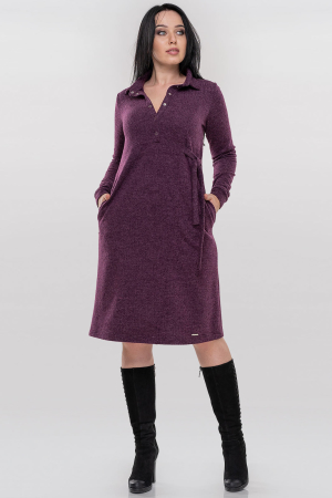 Повседневное платье рубашка фиолетового цвета 2797-2.105|интернет-магазин vvlen.com