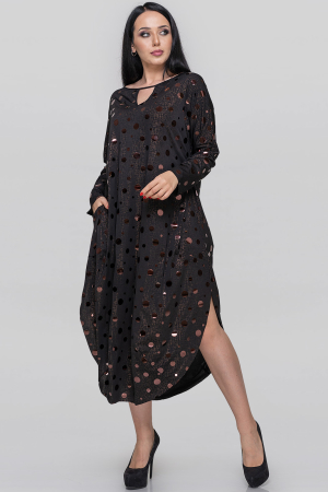 Платье оверсайз черного цвета 2424-2.5|интернет-магазин vvlen.com