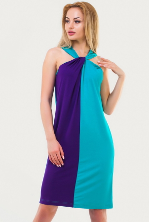 Летнее платье  мешок морской волны цвета 1107.17|интернет-магазин vvlen.com