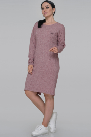 Повседневное платье  мешок фрезового цвета 2794-5.119|интернет-магазин vvlen.com