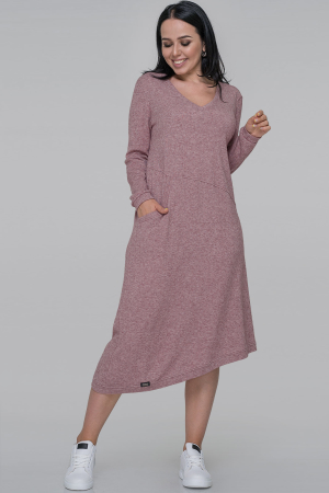 Платье трапеция фрезового цвета 2926-1.119 |интернет-магазин vvlen.com