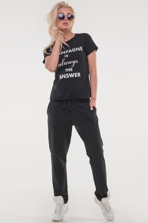 Женская футболка черная|интернет-магазин vvlen.com