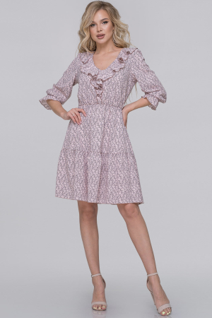 Летнее платье с пышной юбкой фрезовый с серым цвета 2923.100|интернет-магазин vvlen.com