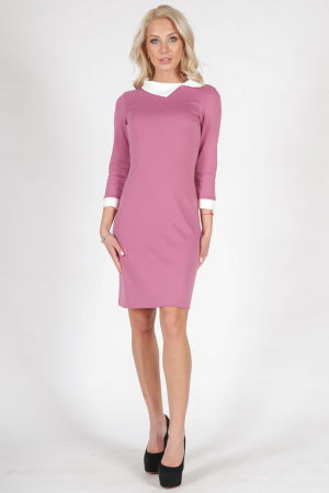 Офисное платье футляр фрезового цвета 1168.41|интернет-магазин vvlen.com