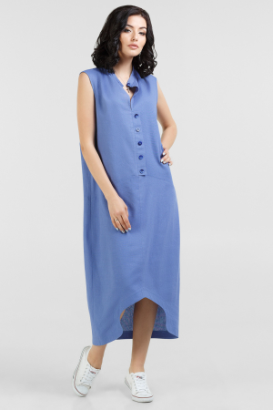 Летнее платье  мешок голубого цвета 2539-2.81|интернет-магазин vvlen.com