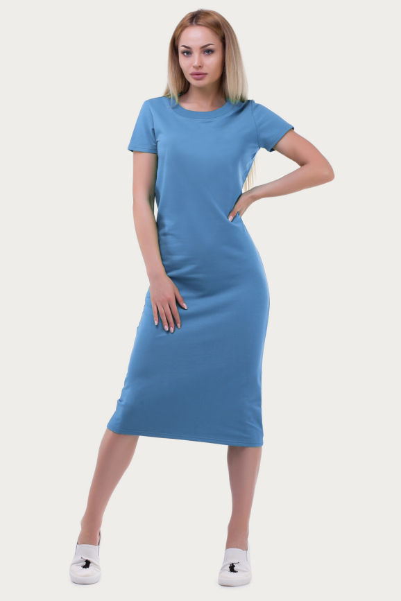 Спортивное платье  голубого цвета 6002-2|интернет-магазин vvlen.com