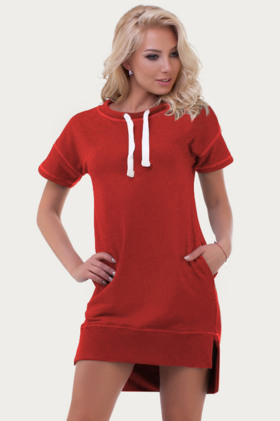 Спортивное платье  оранжевого цвета 6004|интернет-магазин vvlen.com