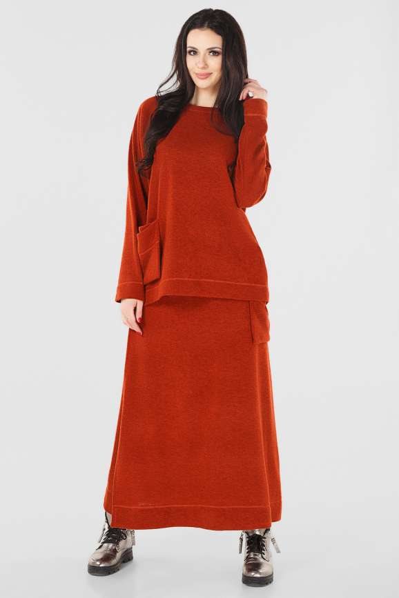 Женский костюм большего размера рыжего цвета it 700|интернет-магазин vvlen.com