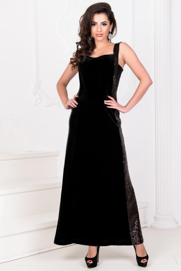Вечернее платье годе черного цвета 2769-1.26|интернет-магазин vvlen.com