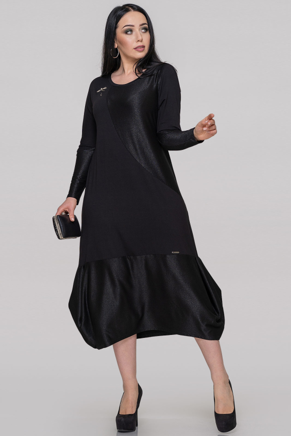 Платье  мешок черного цвета 2898.17 |интернет-магазин vvlen.com