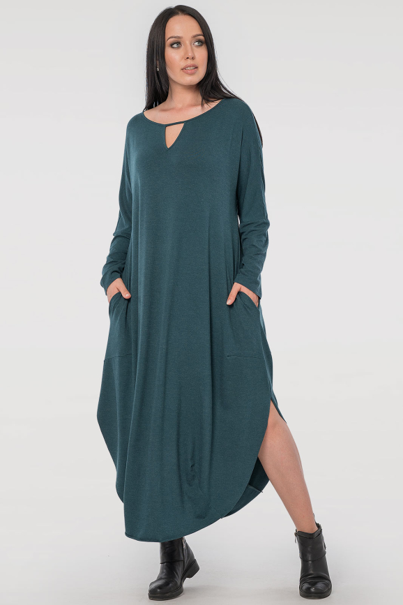 Платье оверсайз зеленого цвета 2424-2.17|интернет-магазин vvlen.com