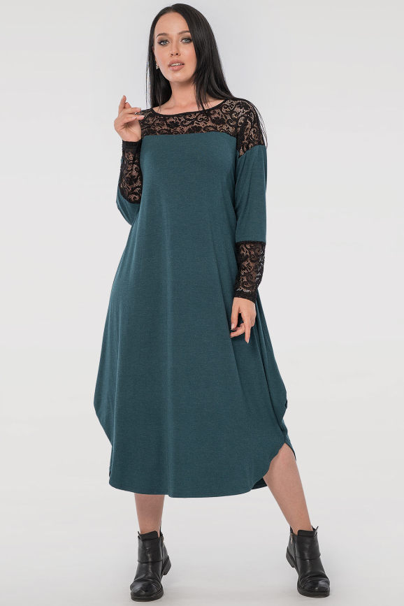 Платье оверсайз зеленого цвета 2481.17|интернет-магазин vvlen.com