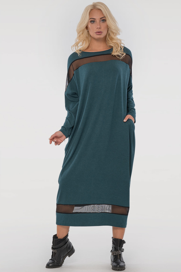 Платье оверсайз зеленого цвета 2711.17|интернет-магазин vvlen.com