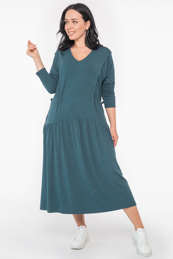 Платье оверсайз зеленого цвета 2953.17 |интернет-магазин vvlen.com