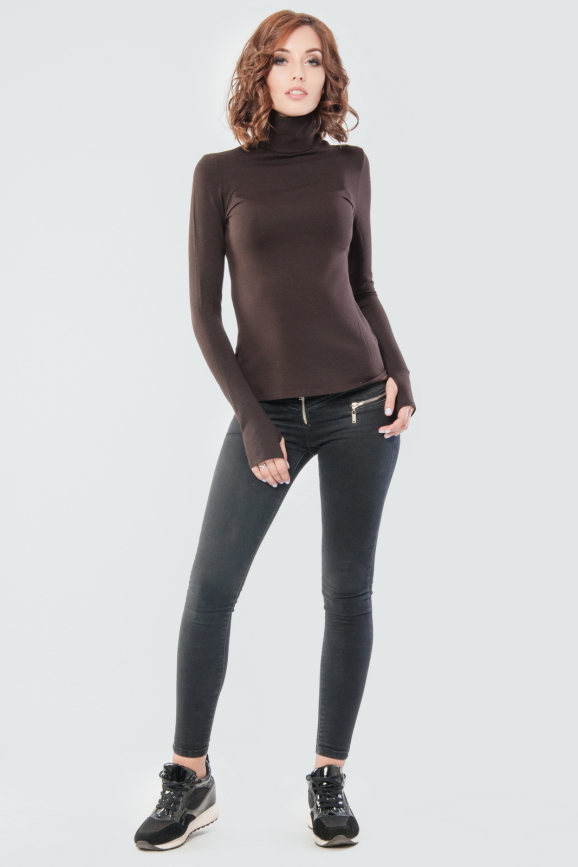 Блуза коричневого цвета 990.14|интернет-магазин vvlen.com