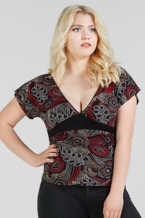 Блуза бордового c черным цвета 462.17|интернет-магазин vvlen.com