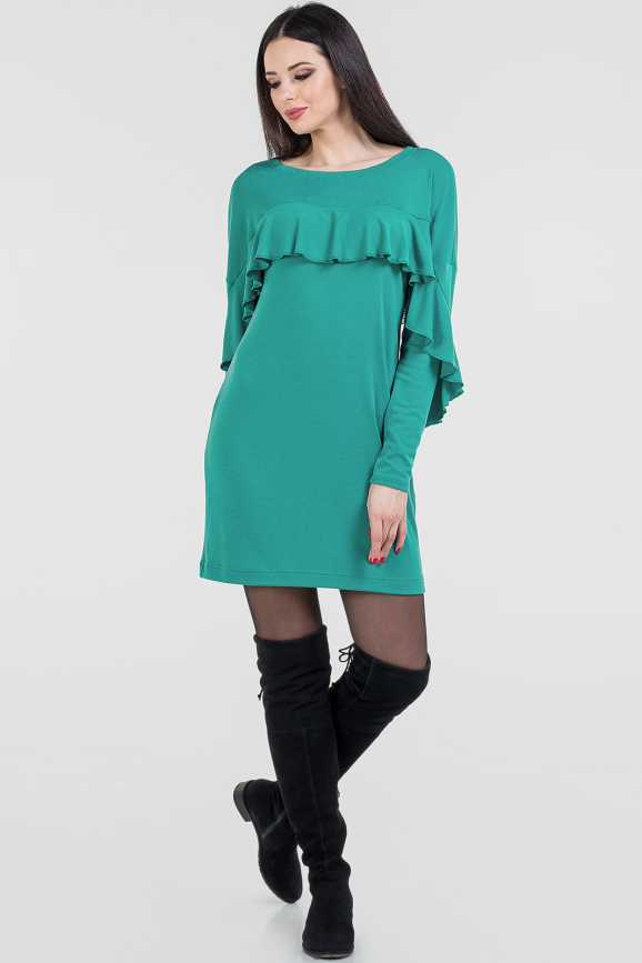 Повседневное платье балахон мятного цвета 2658.65|интернет-магазин vvlen.com