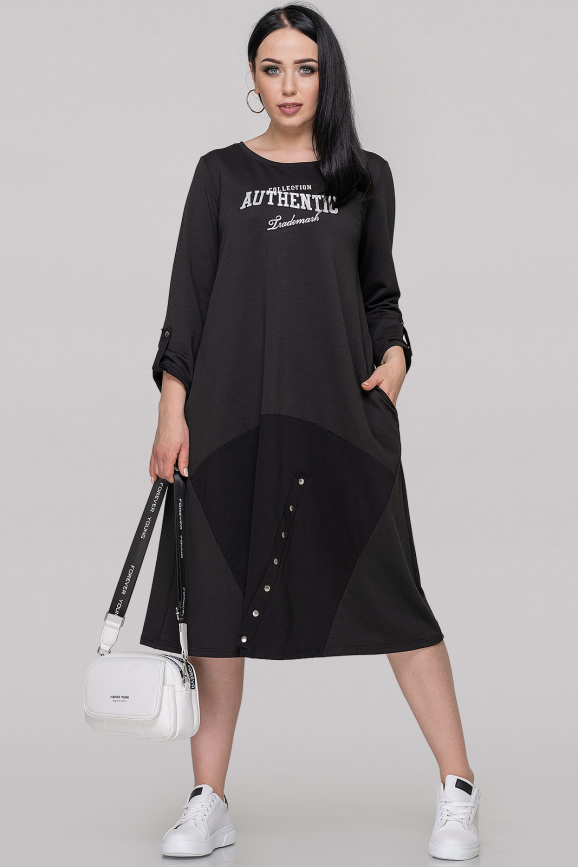Спортивное платье  черного цвета 2891.79|интернет-магазин vvlen.com
