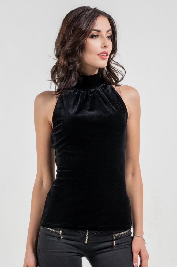 Блуза черного цвета 247.26|интернет-магазин vvlen.com