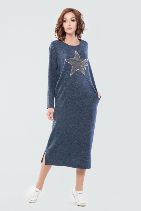 Комфортное платье со звездами|интернет-магазин vvlen.com