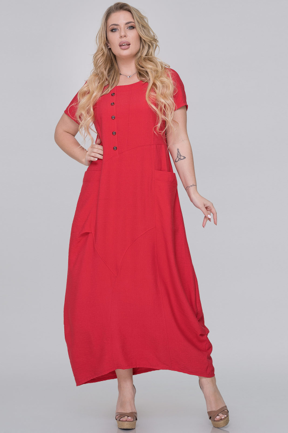 Летнее платье  мешок красного цвета 2915.130|интернет-магазин vvlen.com