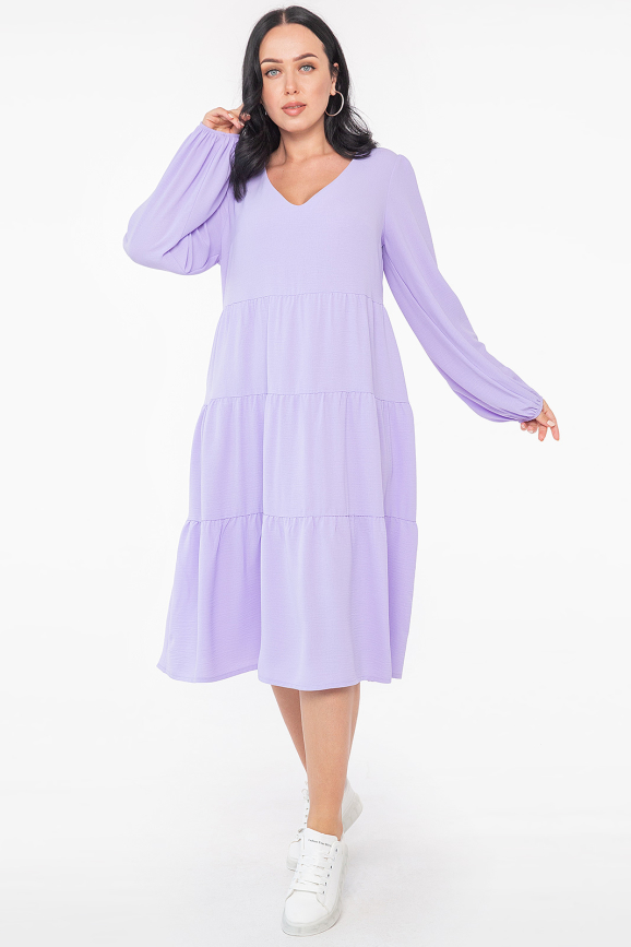 Платье с расклешённой юбкой лавандовый цвета 2959.102 |интернет-магазин vvlen.com