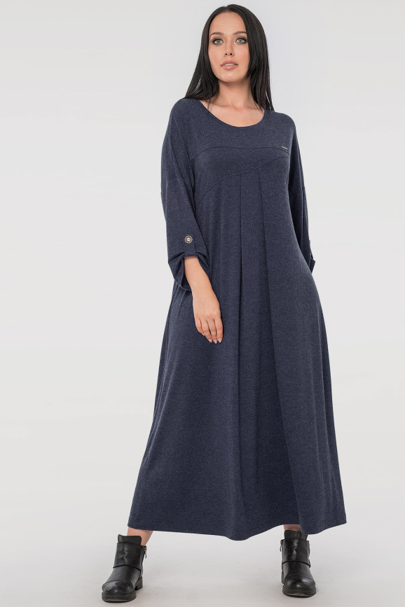 Платье оверсайз синего цвета 2796.17|интернет-магазин vvlen.com