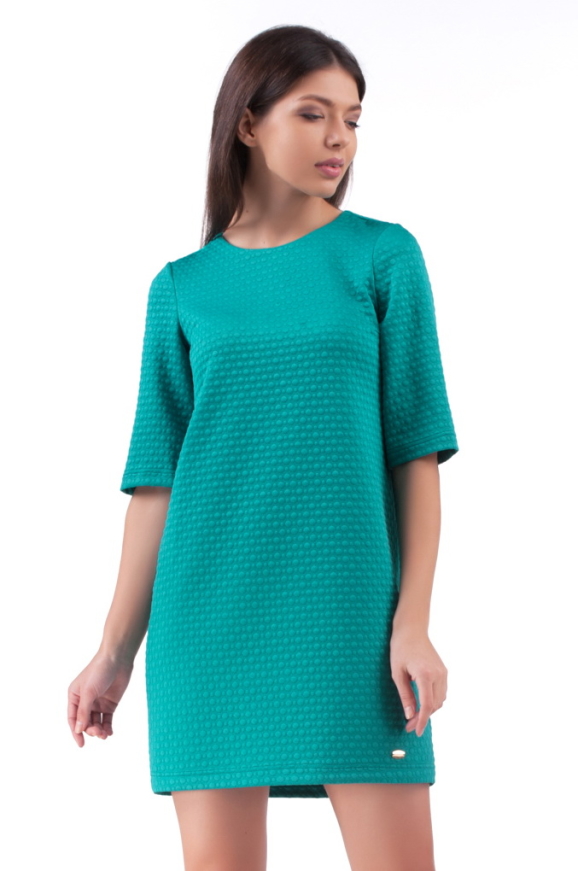 Повседневное платье футляр бирюзового цвета 2232.75-3|интернет-магазин vvlen.com