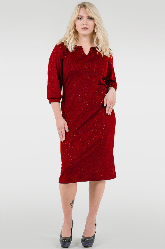 Платье футляр красного цвета 2289-2.104 |интернет-магазин vvlen.com
