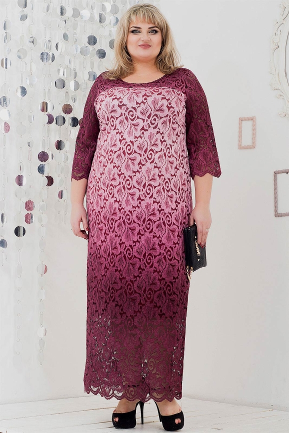 Платье бордового цвета 1022т-1 |интернет-магазин vvlen.com