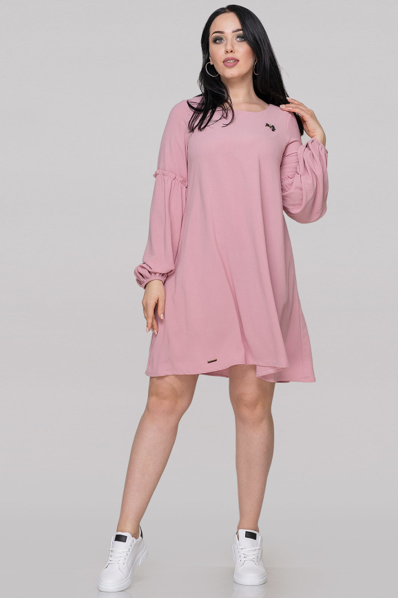 Коктейльное платье трапеция розового цвета 2902.102|интернет-магазин vvlen.com
