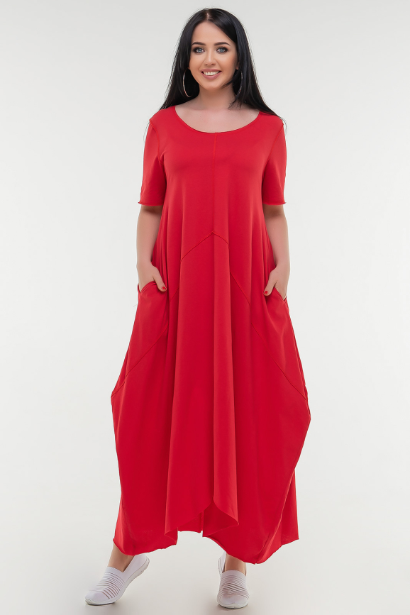 Летнее платье трапеция красного цвета 1719 it|интернет-магазин vvlen.com