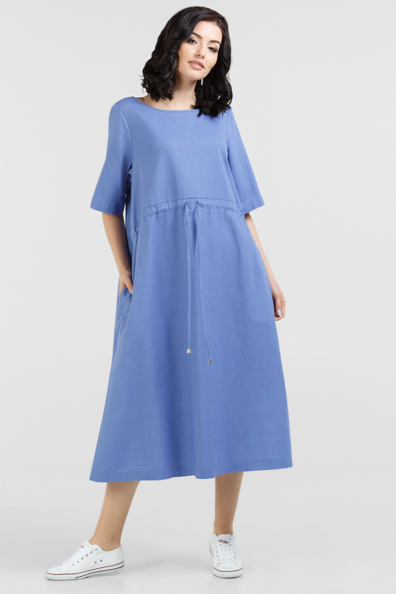 Летнее платье  мешок синего цвета 2685.81|интернет-магазин vvlen.com
