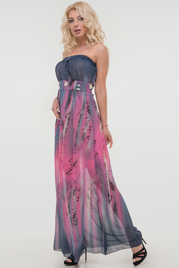 Летнее платье с открытыми плечами розового тона цвета 880.7|интернет-магазин vvlen.com