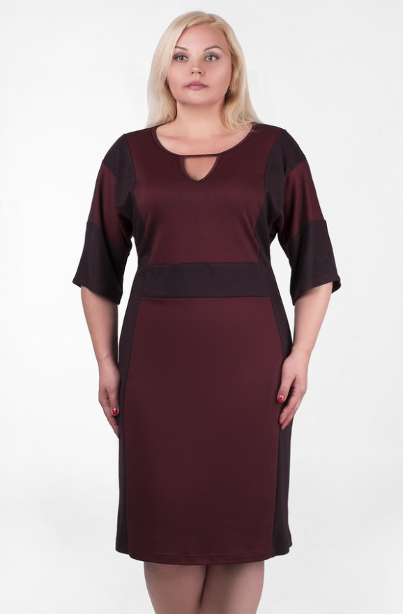 Платье футляр бордового цвета 2376.41 |интернет-магазин vvlen.com