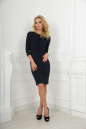 Офисное платье футляр темно-синего цвета 2517.47 No1|интернет-магазин vvlen.com