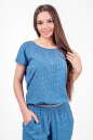 Блуза голубого с белым цвета 2374 .84d26 No0|интернет-магазин vvlen.com