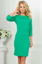 Офисное платье футляр зеленого цвета 2475.47 No0|интернет-магазин vvlen.com