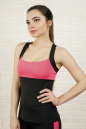 Топ для фитнеса черного с розовым цвета 2322.67 No0|интернет-магазин vvlen.com
