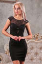 Коктейльное платье футляр черного цвета 2215.47 No0|интернет-магазин vvlen.com