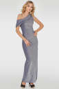 Вечернее платье с открытыми плечами серебристо-синия цвета 2783.98|интернет-магазин vvlen.com
