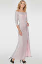 Вечернее платье с открытыми плечами серебристо-розового цвета 2790.98 No0|интернет-магазин vvlen.com