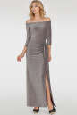 Вечернее платье с открытыми плечами серебристо-бордового цвета 2790.98 No3|интернет-магазин vvlen.com