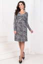 Повседневное платье с расклешённой юбкой серого цвета 1021.17 No0|интернет-магазин vvlen.com