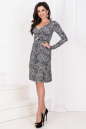 Повседневное платье с расклешённой юбкой серого цвета 1021.17 No1|интернет-магазин vvlen.com
