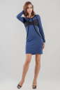 Повседневное платье футляр синего цвета 1875.46 No0|интернет-магазин vvlen.com