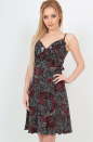 Летнее платье-комбинация бордового c черным цвета 460.17|интернет-магазин vvlen.com
