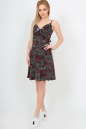 Летнее платье-комбинация бордового c черным цвета 460.17 No1|интернет-магазин vvlen.com