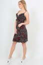 Летнее платье-комбинация бордового c черным цвета 460.17 No2|интернет-магазин vvlen.com