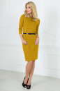 Офисное платье футляр горчичного цвета 1406-1.47 No1|интернет-магазин vvlen.com